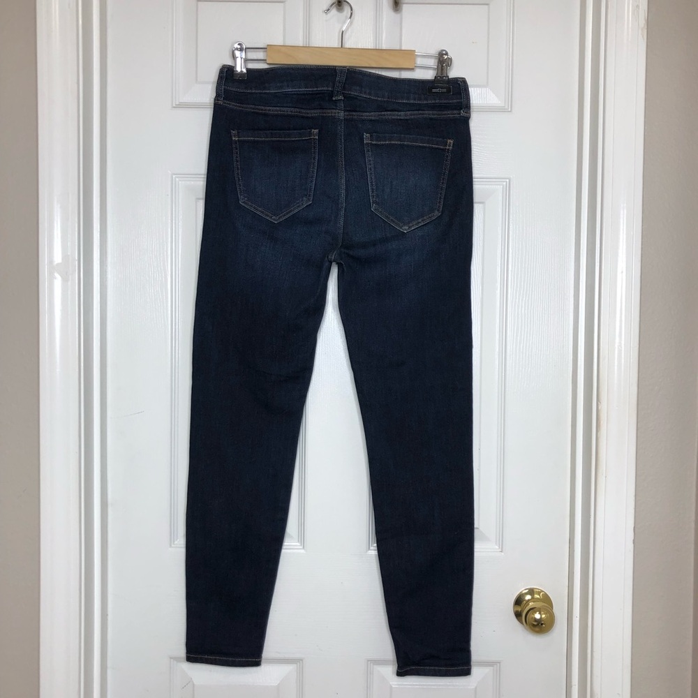 Liverpool The Crop Stretchy Dark Wash Slim Straight Mid Rise Jeans women's 8/29 - Picture 5 of 13